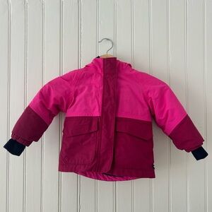 Lands' End Kids Two-Tone Hot Pink & Berry Puffer Jacket
